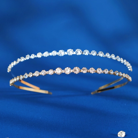 Diademas Elegantes De Strass Y Perlas Artificiales De Imitación Bandas De Pelo De Metal Finas Accesorios De Cabello Brillantes Para Mujer