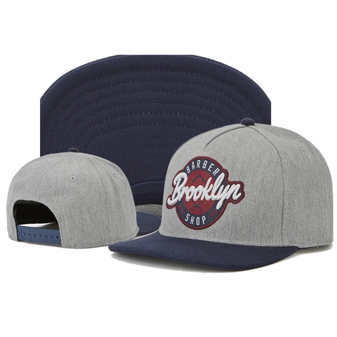 Cotton Snapback Baseball Cap Brooklyn Letter Embroidery Color Block Flat Brim Adjustable Hip Hop Hat For Men Women