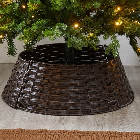 Gonna Per Albero Di Natale In Rattan Intrecciato Copertura Base Albero Rustico Vintage Decorazione