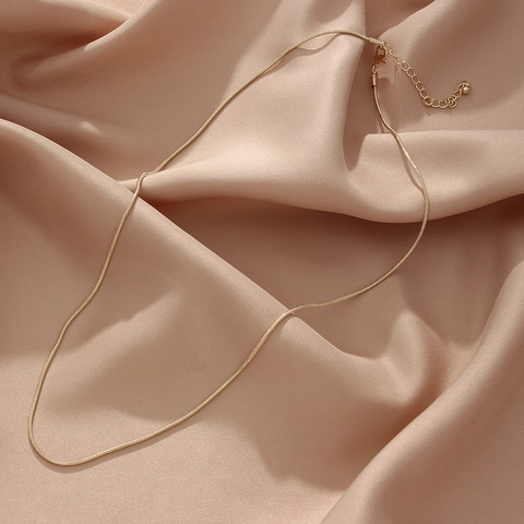 Collana A Catena Di Serpente Minimalista In Acciaio Inossidabile Placcato Oro Gioielli Eleganti Per Donne Accessori Di Moda Stile Ins