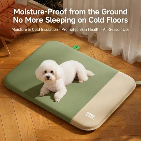 Pet Sleeping Mat Waterproof Faux Leather Dog Bed Cushion Non-Slip Scratch-Resistant Removable Washable For Cats Dogs