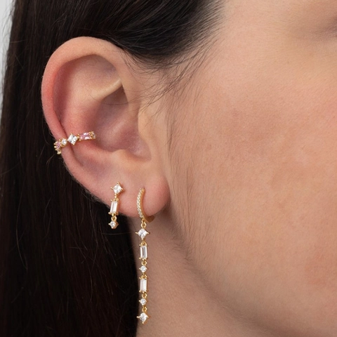 Orecchini a Pendolo con Nappina in Zirconia Intarsiata Micro Perno in Argento Sterling 925 Gioielli a Goccia Lunga di Lusso Vintage per Donna Matrimonio