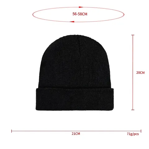 Solid Color Winter Knit Beanie Hat Cuffed Ribbed Warm Acrylic Soft Stretchy Unisex Outdoor Daily Wear Accessory