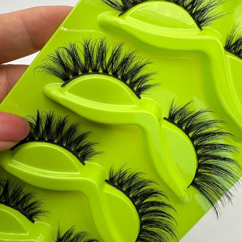 False Eyelashes Cat Eye Synthetic Fiber Wispy Voluminous Natural Long Full Strip Lashes For Makeup