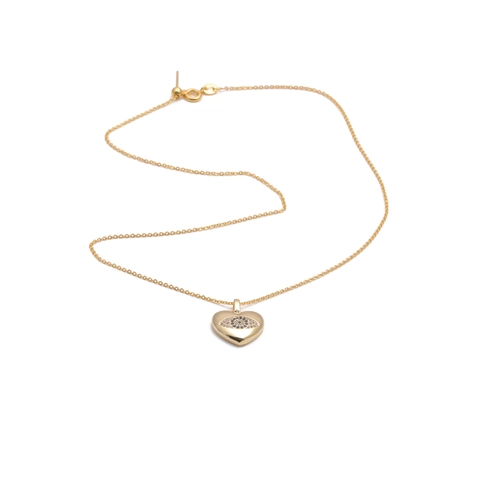 Evil Eye Herz Anhänger Halskette Kupfer Blau Zirkonia Vergoldet O-Kette Glücksschmuck Für Frauen Mädchen Elegant