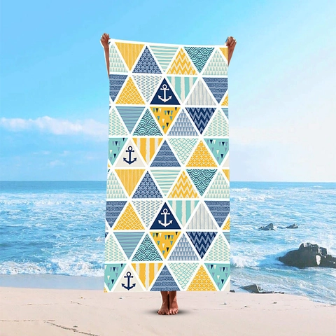Asciugamano da Spiaggia in Microfibra ad Asciugatura Rapida Stampa Geometrica Mandala Bohemien Grande Asciugamano Assorbente per Nuoto Yoga Viaggio