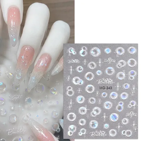 Adesivi Per Nail Art In Rilievo 3D Motivi Bolle Cuore Stella Perla Artificialti Decalcomanie Per Manicure Estiva Per Donne Ragazze