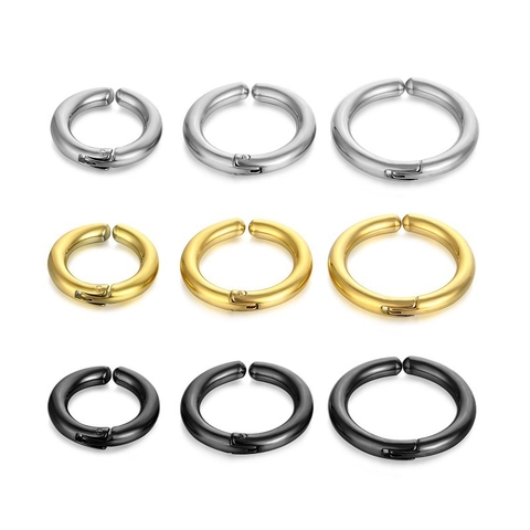 Créoles En Acier Inoxydable Minimalistes Géométriques Rondes Polies Bijoux De Mode Pour Hommes Et Femmes