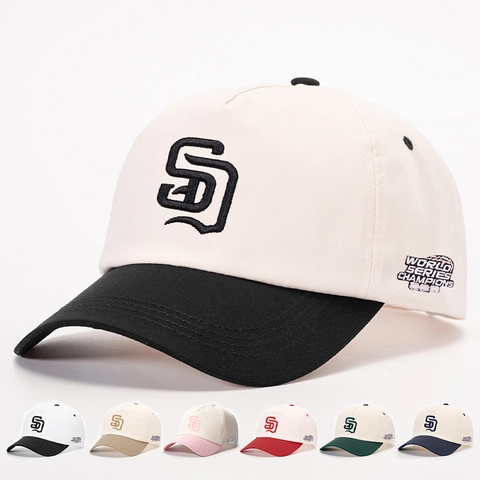 Embroidered Letter Baseball Cap Polyester Breathable Sun Protection Outdoor Sports Hat Retro Adjustable