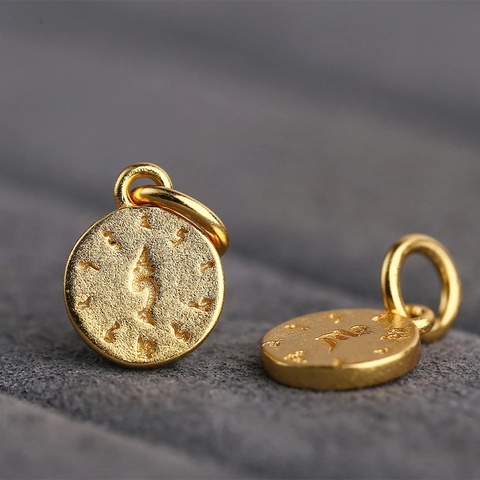 925 Sterlingsilber Gold Plated Religiöses Symbol DIY Anhänger Charm Tibetischen Stil Buddha Zambala Schmuckherstellung Zubehör