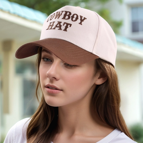 Cowboy Hat Buchstaben Stickerei Baseballkappe Polyester Baumwolle Blockfarben Verstellbar Outdoor Vintage Streetwear Hut Unisex