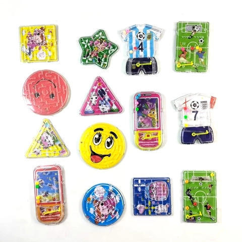 Mini Handheld Maze Game Toys For Kids Plastic Balance Ball Puzzle Brain Teaser Portable Educational Party Favors Cartoon