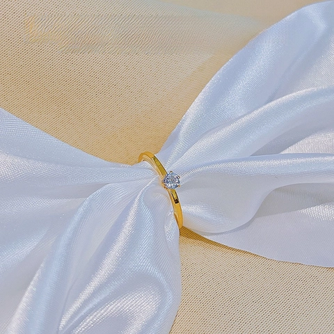 Bague Minimaliste En Acier Inoxydable Plaqué Or Avec Zircone Bijoux De Mariage Élégants Pour Femmes