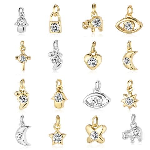 Piccoli Ciondoli In Rame Con Zirconia Per Creazione Di Gioielli Fai Da Te Collane Bracciali Piccoli Ciondoli Forme Varie