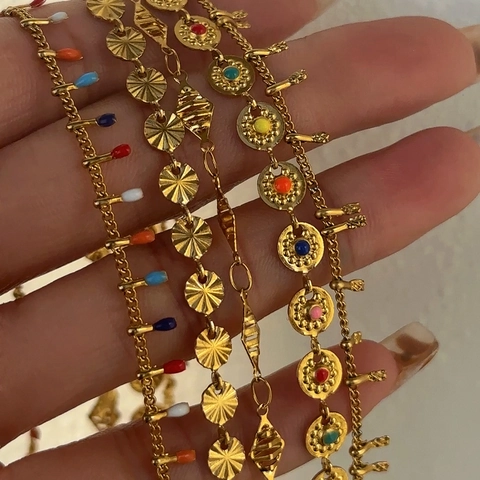 Vintage 18K Gold Plated Stainless Steel Waist Chain Retro Rhombus Tassel Belly Chain Body Jewelry For Women Fashion Accessory