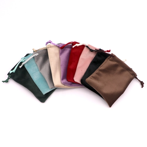 Velvet Drawstring Jewelry Bags Soft Cloth Pouch Gift Packaging Storage For Necklaces Earrings Rings Multi Colors