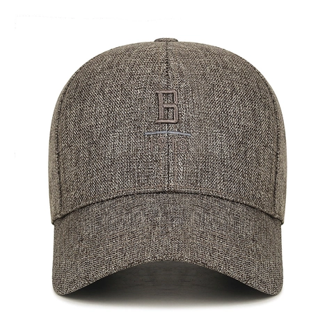 Casquette De Baseball Pour Hommes Texture Lin Polyester Brodé Lettre B 1913 Protection Solaire Extérieur Réglable Classique Sport