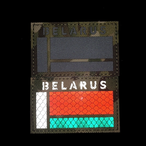 Belarus Flag Tactical Morale Patch IR Reflective Laser Cut Embroidery Hook And Loop Badge For Backpack Hat Vest Jacket Outdoor Gear