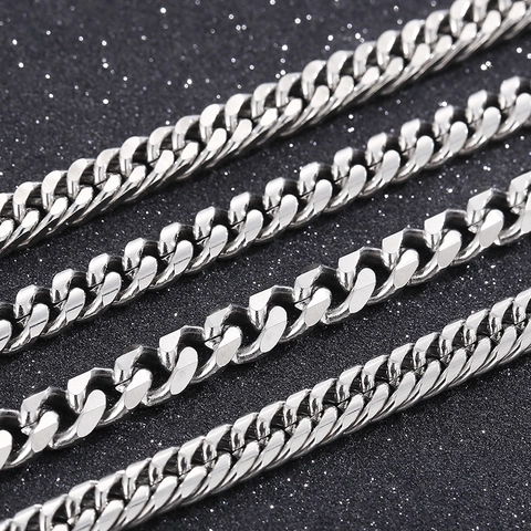 Edelstahl Panzerarmband Einfache Flache Gliederkette Schmuck Für Herren Und Damen Mode Hip Hop Stil Karabinerverschluss