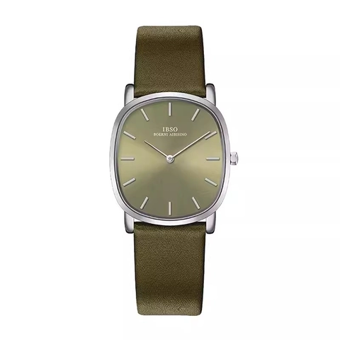 Men Quartz Watch Ultra Thin Alloy Case Genuine Leather Strap Oval Cushion Dial Stainless Steel Buckle Business Casual