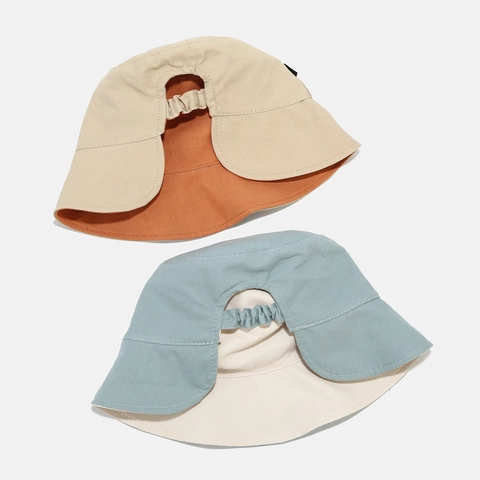 Sombrero De Pescador Reversible Mujer Algodón Lona Protección Solar Estilo Japonés Apto Para Coleta Plegable Color Liso