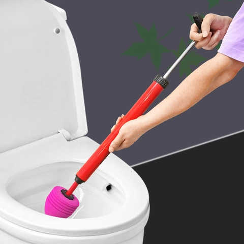 Manual Air Pressure Toilet Plunger Heavy Duty Drain Dredger Clog Remover For Bathroom Sinks And Pipes Plastic