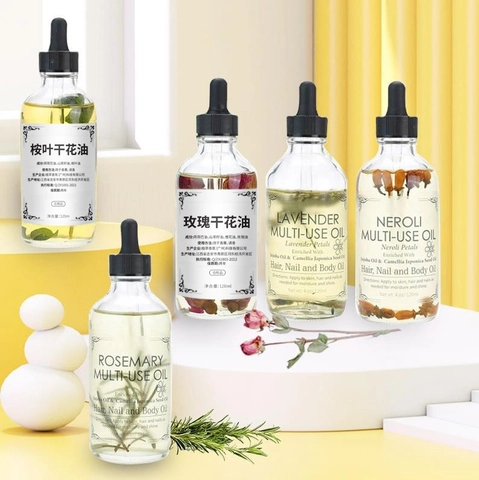 Olio Per Il Corpo Multiuso Con Fiori Secchi Olio Naturale Di Jojoba Semi Di Camelia Per Capelli Unghie Idratante Cura Della Pelle Aroma