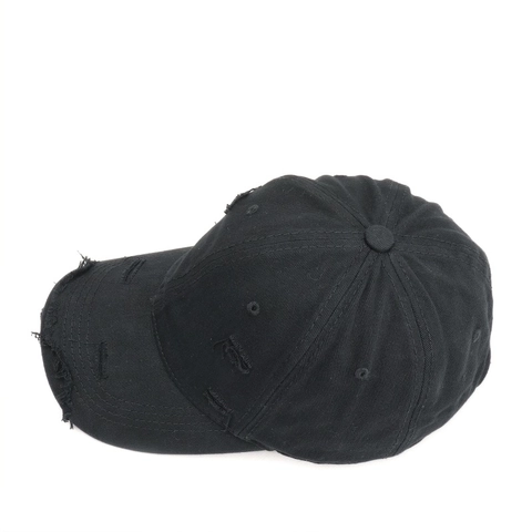 Gorra De Béisbol De Algodón Distressed Vintage Rasgada Ajustable Protección Solar Retro Color Sólido Unisex