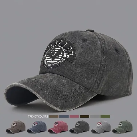 Berretto Da Baseball In Cotone Lavato Vintage Ricamo Militare Regolabile Cappello Da Papà Distressed Unisex