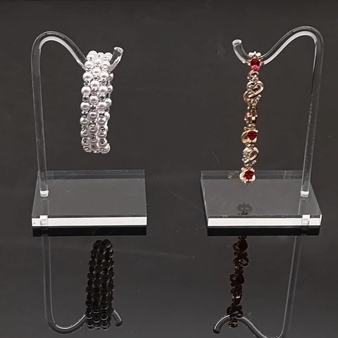 Acrylic Bracelet Display Stand Transparent S-Shaped Jewelry Holder Bangle Watch Rack Stable Base Retail Props