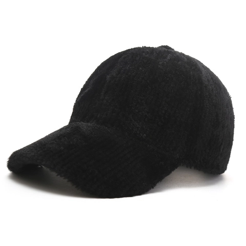 Cappello Da Baseball In Peluche Pelliccia Sintetica Righe Verticali Inverno Caldo Antivento Tesa Curva Unisex Casual