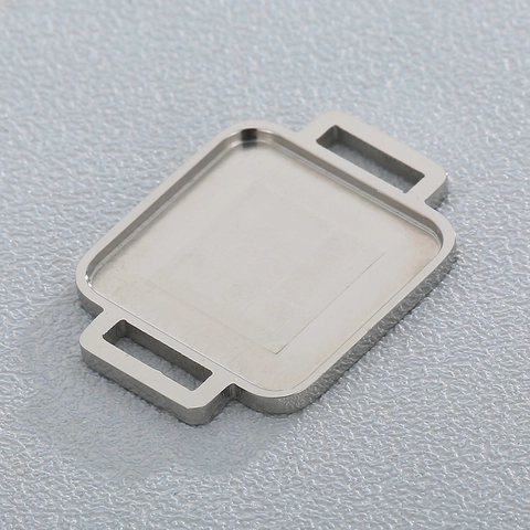Connettore Base Per Cabochon Rettangolare In Acciaio Inossidabile Vassoio Per Creazione Gioielli DIY Con Doppio Occhiello