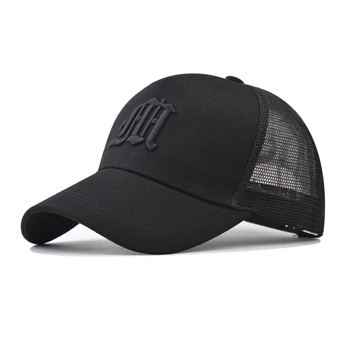 Trucker Hat Cotton Mesh Breathable 3D Gothic Letter Embroidery Adjustable Snapback Outdoor Sport Baseball Cap Unisex
