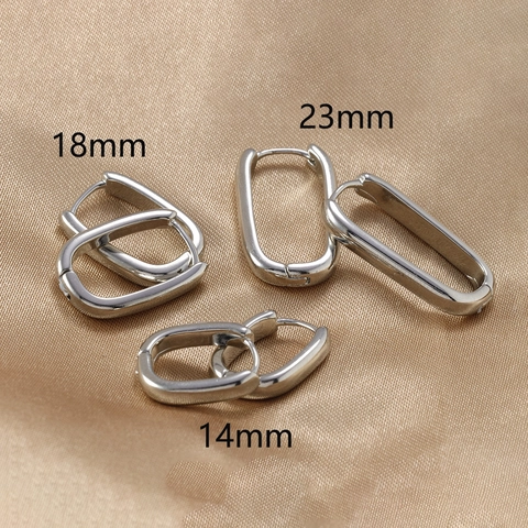 Orecchini Minimalisti Geometrici a Forma di U in Rame per Donna Placcati Oro Argento Orecchini a Cerchio Rettangolari Gioielli Moda