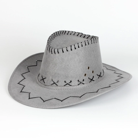 Western Cowboy Hat Suede Faux Felt Wide Brim Sun Shade Outdoor Travel Retro Style For Men Women Cross Stitch Decor