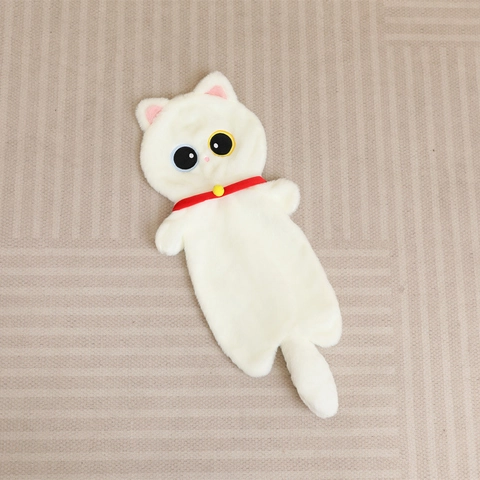 Long Cat Plush Pillow Case Soft Cartoon Animal Toy Shell Unfilled Doll Skin With Collar Bell Home Decor