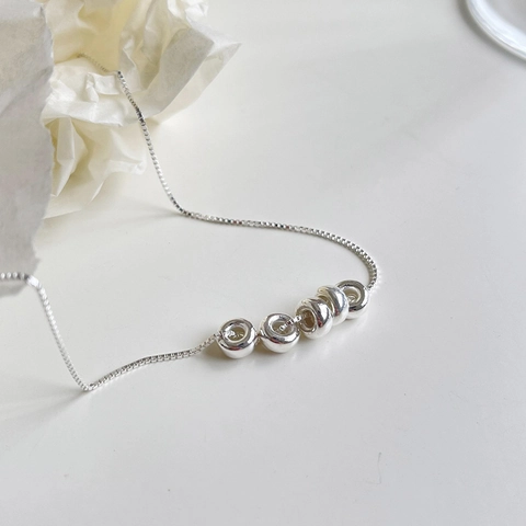 Minimalist 925 Sterling Silver Necklace With Multi Circle Rings Pendant Elegant Simple Jewelry Accessory For Women