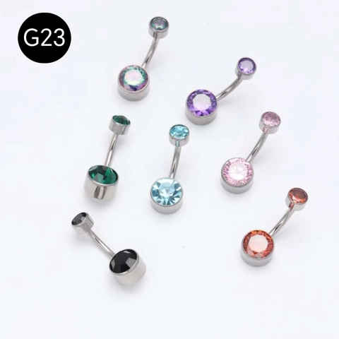 Piercing de Nombril en Alliage de Titane G23 Avec Zirconia Incrusté Bijoux de Corps Cylindriques pour Femme Unisexe