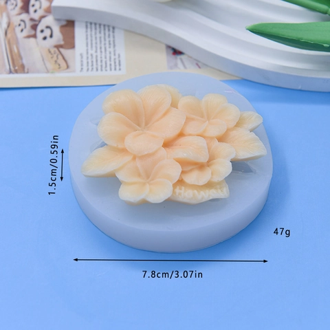 Flower Shape Silicone Mold Diy Baking Cake Fondant Handmade Soap Candle Resin Craft Relief Plumeria Floral Pattern