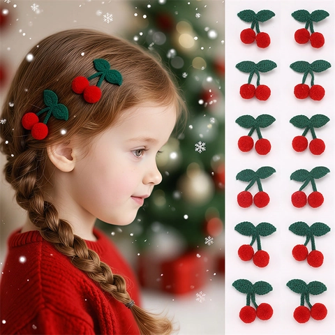 Pinces À Cheveux Enfants Cerise Tricotée Lapin Carotte Papillon Douces Épingles À Cheveux Filles Broderie Accessoires