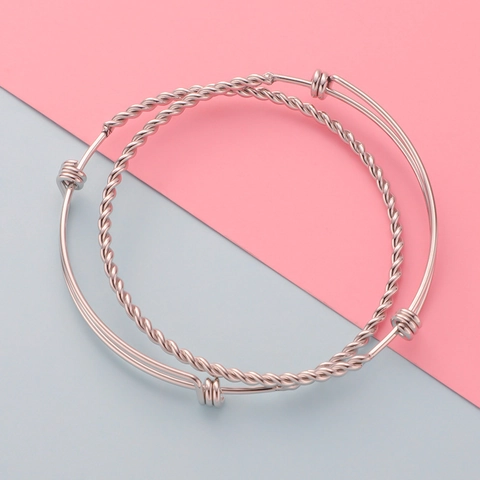 Bracciale Rigido Torsadato In Acciaio Inossidabile 304 Minimalista E Bracciale Regolabile Liscio Gioielli Di Moda Per Donne Uomini