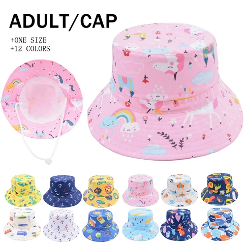 Cappello Da Pescatore Bambini Cotone Stampa Cartoni Animati Dinosauro Squalo Estate All Aperto Protezione Solare Con Corda Antivento Regolabile