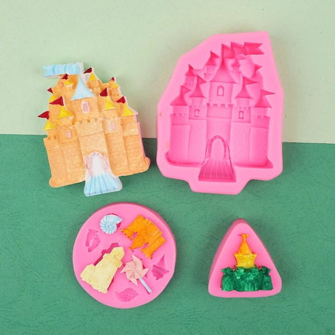 Castle Windmill Seashell Silicone Mold DIY Fondant Chocolate Decorating Tool Baking Supplies Handmade Resin Clay Mould