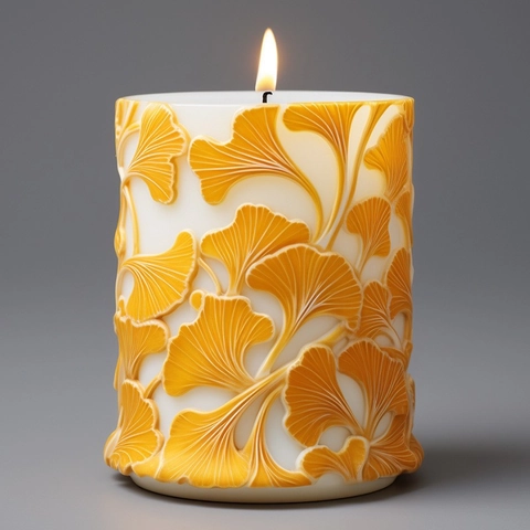 Stampo In Silicone Per Candele Cilindriche 3D Foglia Goffrata Motivo Acero Ginkgo DIY Fatto A Mano Cera Profumata Gesso Resina