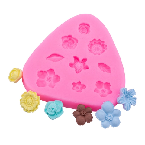 Mini Moule En Silicone Fleur Feuille Rose Tournesol Fondant Chocolat Cuisson Décoration Argile Résine Outil Artisanal