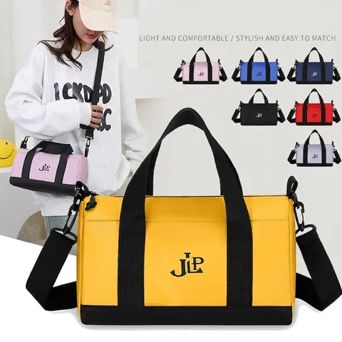 Nylon Wasserdichte Boston Tasche Leichte Zylinder Schulter Handtasche Für Damen Lässige Reise Fitness Mit Buchstabendruck