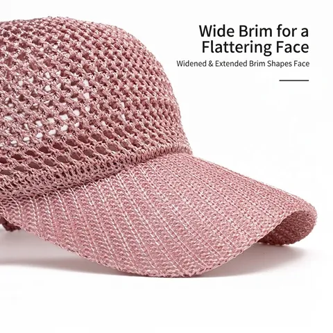 Damen Baseballkappe Gewebtes Stricknetz Atmungsaktiv Hohl Schirmmütze Sommer Sonnenschutz Verstellbar Modisch