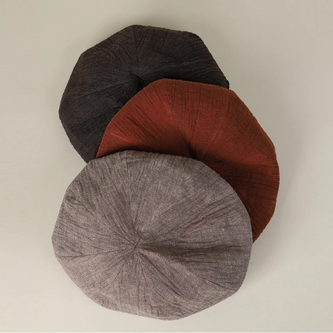 Boina De Lino Vintage Transpirable Color Sólido Plegable Ajustable Minimalista Gorro De Pintor Para Mujer