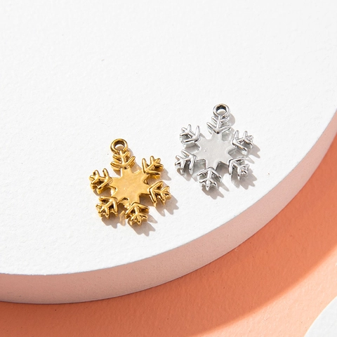Snowflake Pendant Charms Alloy Rhinestone DIY Jewelry Making Accessories For Bracelet Earring Winter Sparkling Gift