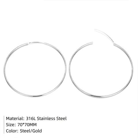 Pendientes de Aro Redondos Minimalistas Para Hombres Mujeres De Acero Inoxidable Dorado Plateado Pendientes De Círculo Joyería Accesorios
